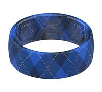 ThunderFit Silicone Wedding Rings for Men, Breathable Printed Design Rubber Engagement Bands 8mm Wide 2mm Thick, 6 - 6.5 (16.90mm), Silicone, No Gemstone