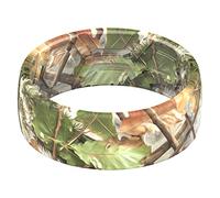 ThunderFit Silicone Wedding Rings for Men, Breathable Printed Design Rubber Engagement Bands 8mm Wide 2mm Thick, 10 - 10.5 (20.20mm), Silicone, No Gemstone