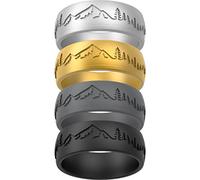 ThunderFit Silicone Wedding Rings for Men, Rubber Engagement Bands 9mm Wide 2mm Thick, 10.5 - 11 (20.6mm), Silicone, No Gemstone