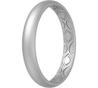 ThunderFit Silicone Wedding Rings for Women, Breathable Air Grooves Engagement Bands 3mm Wide 1.5mm Thick - 1/4/8/12 Variety Multipack, 12.5 - 13 (22.33mm), Silicone, No Gemstone