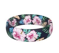ThunderFit Silicone Wedding Rings for Women, Printed Design Breathable Rubber Engagement Bands 5.5mm Wide 1.8mm Thick, 6 - 6.5 (16.90mm), Silicone, No Gemstone