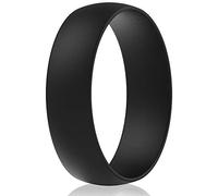 ThunderFit Silicone Wedding Rings Unisex, Rubber Engagement Bands 6.3mm Wide 1.65mm Thick - 1/2/3/4/5/6/7 Variety Multipack, 10.5 - 11 (20.60mm), Silicone, No Gemstone