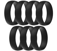 ThunderFit Silicone Wedding Rings Unisex, Rubber Engagement Bands 6.3mm Wide 1.65mm Thick - 1/2/3/4/5/6/7 Variety Multipack, 10.5 - 11 (20.60mm), Silicone, No Gemstone