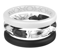 ThunderFit Stackable Silicone Ring Enhancers for Women, Breathable Rubber Wedding Bands - Braided Design 3mm Wide 1.8mm Thick - 3/8 Variety Multipack, 10.5 - 11 (20.00mm), Silicone, No Gemstone