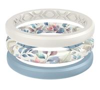 ThunderFit Stackable Silicone Ring Enhancers for Women, Breathable Rubber Wedding Bands - Braided Design 3mm Wide 1.8mm Thick - 3/8 Variety Multipack, 11.5 - 12 (20.80mm), Silicone, No Gemstone