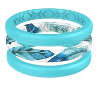 ThunderFit Stackable Silicone Ring Enhancers for Women, Breathable Rubber Wedding Bands - Braided Design 3mm Wide 1.8mm Thick - 3/8 Variety Multipack, 5.5 - 6 (15.80mm), Silicone, No Gemstone
