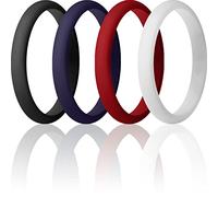ThunderFit Stackable Silicone Wedding Rings for Women, Thin Rubber Engagement Bands 2.5mm Wide 1.8mm Thick - 1/2/3/4/5/7 Variety Multipack, 5.5 - 6 (16.50mm), Silicone, No Gemstone