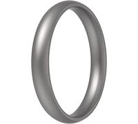 ThunderFit Super Thin Stackable Silicone Rings Wedding Bands - 1 Ring 3mm Width - 1.5mm Thickness (1 Ring - Dark Silver, 3.5-4 (14.9mm))