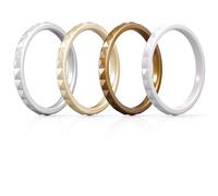 ThunderFit Thin and Stackable Silicone Rings for Women, Rubber Wedding Bands for Women Engagement Diamond Pattern 2.5mm Wide 2mm Thick - Variety Multipack 1-16, 7.5 - 8 (18.2mm), Silicone, No Gemstone