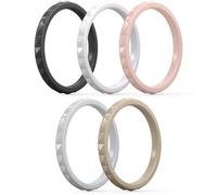 ThunderFit Thin and Stackable Silicone Rings for Women, Rubber Wedding Bands for Women Engagement Diamond Pattern 2.5mm Wide 2mm Thick - Variety Multipack 1-16, 4.5 - 5 (15.7mm), Silicone, No Gemstone
