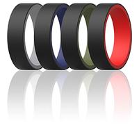 ThunderFit Unisex Silicone Wedding Rings, Reversible 6mm Wide 2mm Thick - 1/4/7 Variety Multipack, 8.5 - 9 (18.9mm), Silicone, No Gemstone