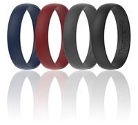 ThunderFit Unisex Silicone Wedding Rings, Rubber Engagement Bands, 7.5 - 8 (18.20mm), Silicone, No Gemstone