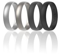 ThunderFit Unisex Silicone Wedding Rings, Rubber Engagement Bands, Variety Multipack 1,4,7, 10.5 - 11 (20.60mm), Silicone, No Gemstone