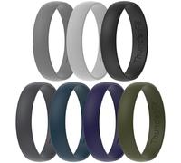 ThunderFit Unisex Silicone Wedding Rings, Rubber Engagement Bands, Variety Multipack 1,4,7, 10.5-11 (20.60mm), Silicone, No Gemstone