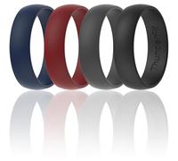 ThunderFit Unisex Silicone Wedding Rings, Rubber Engagement Bands, Variety Multipack 1,4,7, 10.5 - 11 (20.60mm), Silicone, No Gemstone