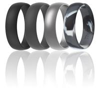 ThunderFit Unisex Silicone Wedding Rings, Rubber Engagement Bands, Variety Multipack 1,4,7, 11.5 - 12 (21.30mm), Silicone, No Gemstone
