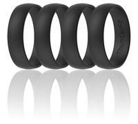 ThunderFit Unisex Silicone Wedding Rings, Rubber Engagement Bands, Variety Multipack 1,4,7, 7.5 - 8 (18.20mm), Silicone, No Gemstone