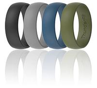ThunderFit Unisex Silicone Wedding Rings, Rubber Engagement Bands, Variety Multipack 1,4,7, 8.5 - 9 (19.30mm), Silicone, No Gemstone