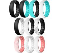 ThunderFit Wedding Bands for Women, 2Layer Breathable 5.5mm Wide - 1.5mm Thick (10 Rings Combination A - Size 8.5-9 (18.9mm))