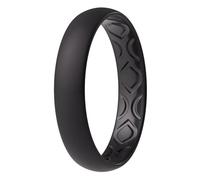 ThunderFit Women Breathable Eternity Pattern Silicone Wedding Ring Wedding Bands Anniversary Rings 4mm Width,1.5mm Thickness,12 rings,8 Rings,4 Rings,1 Ring, 3.5,4 (14.9mm), Silicone, No Gemstone
