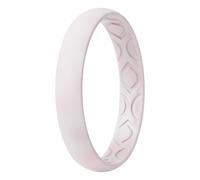 ThunderFit Women Breathable Eternity Pattern Silicone Wedding Ring Wedding Bands Anniversary Rings 4mm Width,1.5mm Thickness,12 rings,8 Rings,4 Rings,1 Ring, 3.5,4 (14.9mm), Silicone, No Gemstone
