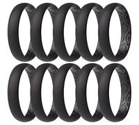 ThunderFit Women Breathable Silicone Bridal Rings Sets For Her, Wedding Bands - 4mm Wide, 1.5mm Thick - 1-12 Variety Multipack, 6.5 - 7 (17.35mm), Silicone, No Gemstone