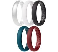 ThunderFit Women Breathable Silicone Bridal Rings Sets For Her, Wedding Bands - 4mm Wide, 1.5mm Thick - 1-12 Variety Multipack, 7.5 - 8 (18.2mm), Silicone, No Gemstone