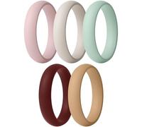 ThunderFit Women’s Silicone Engagement Rings, 5.5mm Wide, 2mm Thick, Wedding Rubber Bands, Variety Multipack 1-8, 10.5 - 11 (21.00mm), Silicone, No Gemstone