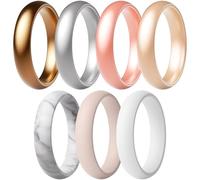 ThunderFit Women’s Silicone Engagement Rings, 5.5mm Wide, 2mm Thick, Wedding Rubber Bands, Variety Multipack 1-12, 10.5 - 11 (21.00mm), Silicone, No Gemstone
