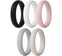 ThunderFit Women’s Silicone Engagement Rings, 5.5mm Wide, 2mm Thick, Wedding Rubber Bands, Variety Multipack 1-8, 10.5 - 11 (21.00mm), Silicone, No Gemstone