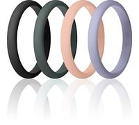 ThunderFit Women's Band Rings Thin and Stackable Silicone Rings Wedding Ring for Women, - 2.5mm Width - 1.8mm Thick, 5.5 - 6 (16.5mm), Silicone, No Gemstone,