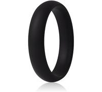 ThunderFit Womens Thunderfit Silicone Ring Wedding Band - 1 Ring (Black, 6.5-7 (17.3Mm))