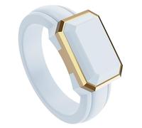 ThunderFit Women's Trinity Stone Silicone Rings - Faux Gemstone Rubber Engagement Bands, Variety Multipacks 1-3, 6.5 - 7 (17.35mm), Silicone, No Gemstone