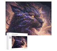 Thundering Beast Epic Fantasy Artwork, 500 PCS Wooden Art Puzzle, Housewarming Gift, with A Decorative Finished Picture