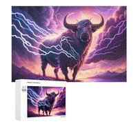 Thundering Bull Epic Lightning Storms Jigsaw Puzzle, 1000 PCS, Indoor Activity for The Home, A Relaxing Challenge for Adult Puzzle Enthusiasts
