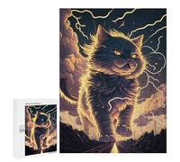 Thundering Cat Storm Artwork - Displayable Picture Puzzle, 500 PCS, Festive Gift for Adults - with A Decorative Finish