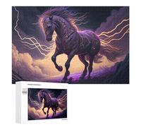 Thundering Horse of Lightning Storms Hobby Jigsaw Puzzle for Adults, 1000 PCS, An Engaging Indoor Activity for Quiet Evenings, for Creative Downtime