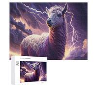 Thundering Llama Nature's Majesty Unleashed!, 500 PCS Wooden Brain Teaser for Adults, Holiday-Season Gift - to Assemble, Frame And Display