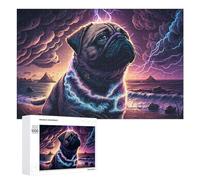 Thundering Pug Coastal Majesty, 1000 PCS Wooden Art Puzzle, Housewarming Gift, with A Decorative Finished Picture