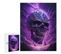 Thundering Skull Artwork, 500 PCS Wooden Art Puzzle, Housewarming Gift, with A Decorative Finished Picture