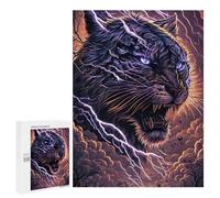 Thundering Tiger Power, 500 PCS Decorative Wooden Puzzle, Year-End Present - for A Rewarding Weekend Challenge