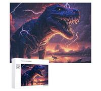 Thundering Tyrannosaurus Rex Roars, 500 PCS Wooden Art Puzzle, Year-End Present; for Shared Table Time
