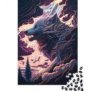 Thundering Wolf Majesty -4 Puzzle 1000 Pieces for Adults, Wolf Themed Animal Jigsaw Puzzle, Gift for Wild Animal Lovers, 70x50cm/1000pcs