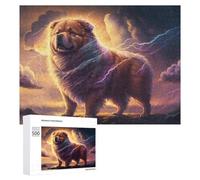 Thunderous Pooch The Lightning Dog - Displayable Picture Puzzle, 500 PCS, New Year Decoration, with A Decorative Finished Picture