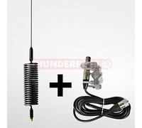 Thunderpole Mini Orbitor Aerial + 4 Bolt Double Heavy Duty Bar Mirror Mount Kit | Springer CB Radio Antenna
