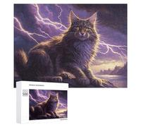 Thunderstorm Cat Majesty -3 Decorative Jigsaw Puzzle for Adults, 500 PCS | For puzzle fans: Jigsaw Puzzle for Adults - adult home pastime at your own pace.