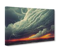 Thunderstorm Clouds Vol.2 Canvas Print | Gallery Wrapped 30mm Frame Wall Art | 30x20 inches | Ready to Hang | Contemporary Picture | Living Room Bedroom Lounge Office