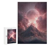 Thunderstorm Mountain with Full Moon Puzzle 1000 Teile Schwer Puzzle Spielzeug Lernspiel Impossible Herausforderungsspielzeug Für Erwachsene Kinder 300 PCS