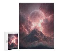 Thunderstorm Mountain with Full Moon Puzzle 1000 Teile Schwer Puzzle Spielzeug Lernspiel Impossible Herausforderungsspielzeug Für Erwachsene Kinder 500 PCS
