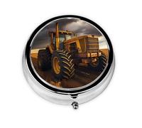 ThunderTractorGold Cute Pill Organizer - AM PM Pill Box, Small & Large Travel Pill Case, Unique Custom Design, Iron Plating, Perfect for Purse and On-The-Go